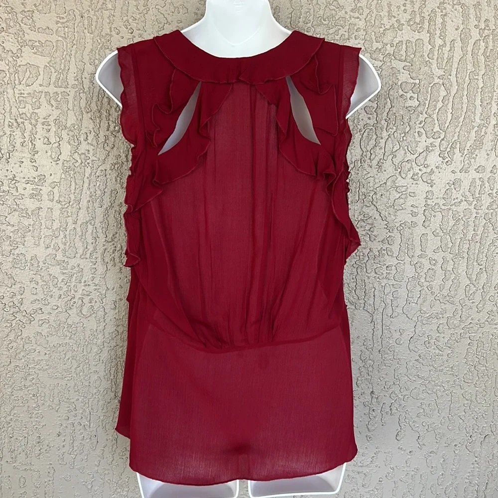 IRO Red Ruffle Top - Picture 4 of 11